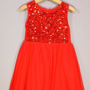 Cat & Jack. Beautiful, flared sequin red dress.